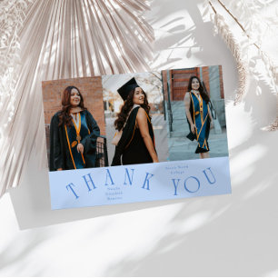 Anúncio Elegante Tipografia de Agradecimento Grad Foto Azu