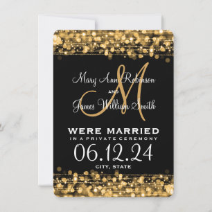 Anúncio Elopement Elegante de Casamentos Dourado