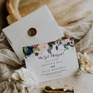 Anúncio Elopemento de Caligrafia de Queda Ilustrada por Aq