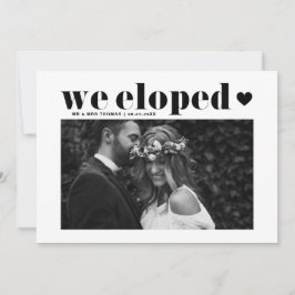 Anúncio Elopemento de Casamento Negro com Tipografia Negro