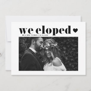 Anúncio Elopemento de Casamento Negro com Tipografia Negro