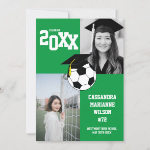 Anúncio em branco verde para a graduação do fut