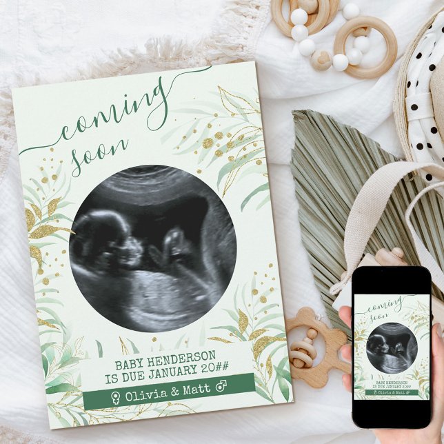 Anúncio Em Breve Folhagem Elegante De Fotografia De Ultras (Criador carregado)