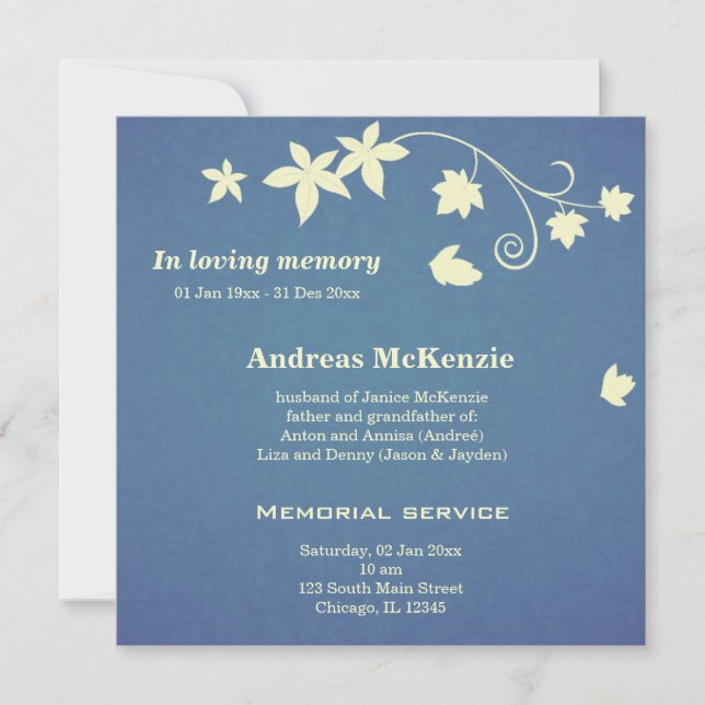 Anúncio Em memória de amor (Frente)