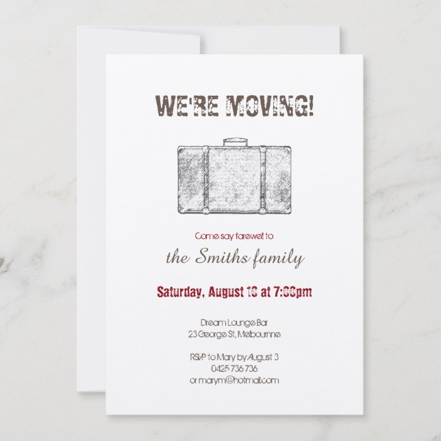 Anúncio em movimento / Convite de festas de desped (Frente)