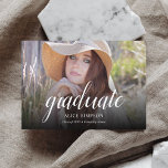 Anúncio em três fold de gradação de fotos moderna<br><div class="desc">Cartão de anúncio de graduação moderno e simples com 6 fotos.</div>