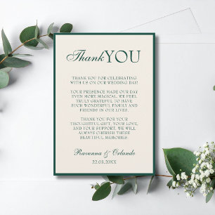 Anúncio Emerald Champagne Obrigado por Casar no Estilo Old