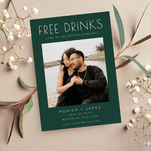 Anúncio Emerald Green Engraçado Casamento Salve a Data