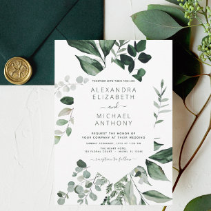 Anúncio Emerald Green Wedding Eucalyptus Greenery Elegante