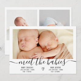 Anúncio Encontre bebês guiando coração 3 fotos gêmeos bebê