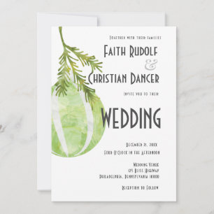 Anúncio Enfeite de Natal Listrado Verde Moderno Casamento