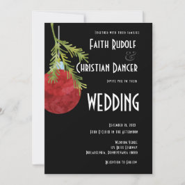 Anúncio Enfeite de Natal Vermelho, Casamento Moderno