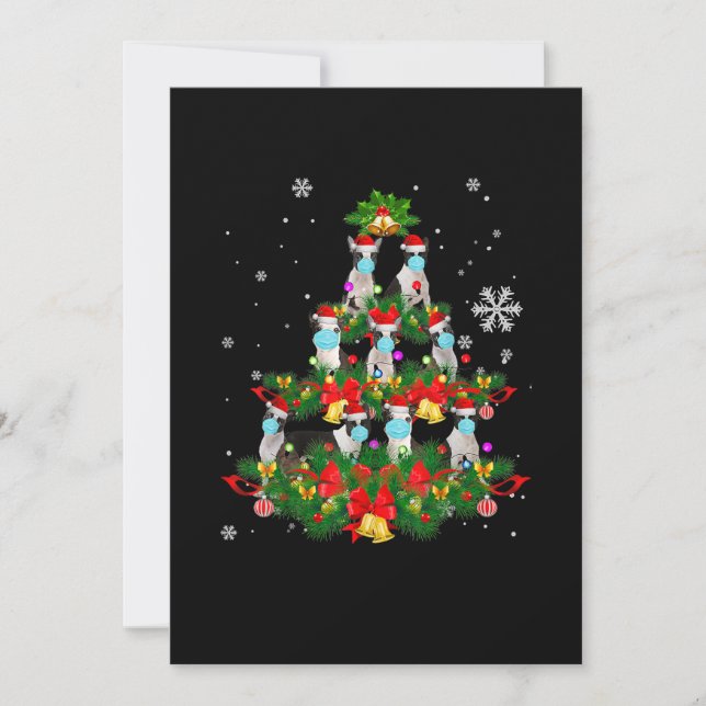 Anúncio Engraçado Boston Terrier Christmas Tree Dog Xmas (Frente)