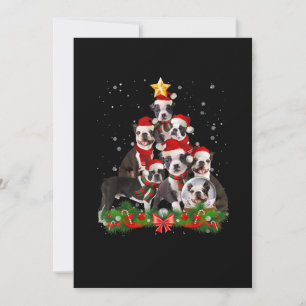 Anúncio Engraçado Boston Terrier Dog Árvore de Natal Prese