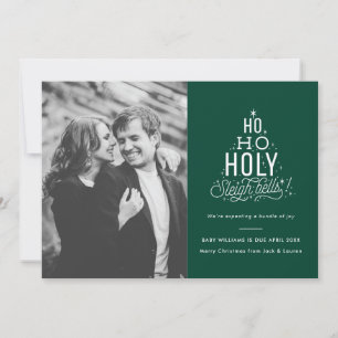 Anúncio engraçado da gravidez do cartão de Natal