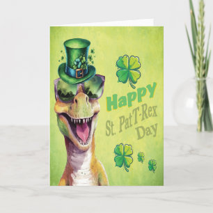 Anúncio Engraçado Dinossaur leprechaun Dia de São Patrício