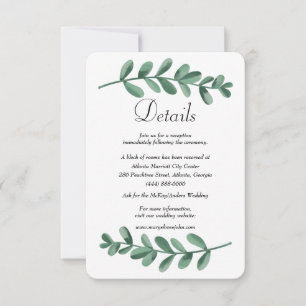 Anúncio Envelope de Detalhes de Casamento de Folhas Verdes