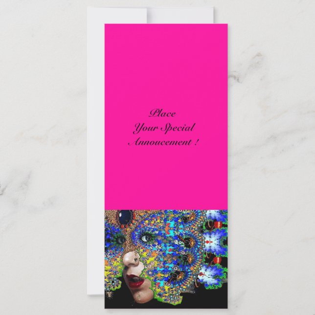 Anúncio EPHEMERAL Mardi Gras Mascarada bola fuchsia, azul (Frente)