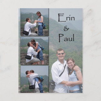 Anúncio Erin & Paul - Cartão Postal de Salve a Data
