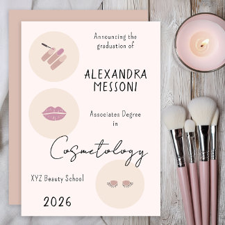 Anúncio Escola de Beleza Cosmetologia Soft Pink Graduado e