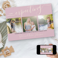 Escrita elegante 3 Quadrada Foto Bebê Grávida