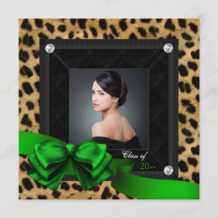 Anúncio Esmeralda Verde Foto Graduação Leopardo
