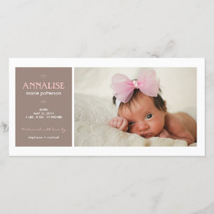 Anúncio especial do nascimento do bebé da foto do