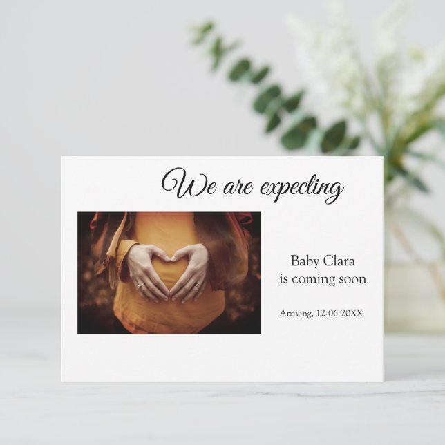 Anúncio estamos grávidas adicionar nome de bebê data gravi (Em pé/Frente)