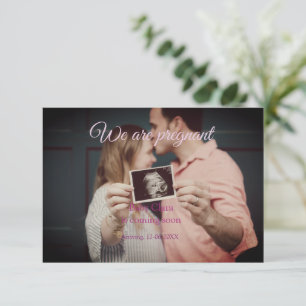 Anúncio estamos grávidos adicione nome do bebê data gravid
