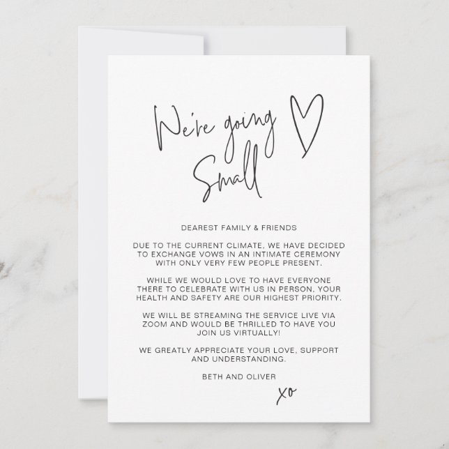 Anúncio Estamos Indo Pequeno Fonte de Script Reduzido  (Frente)