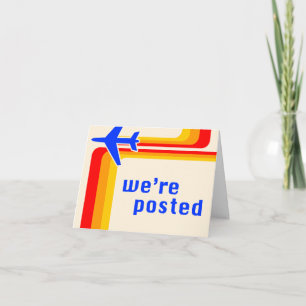 Anúncio estamos postados: avião retrô