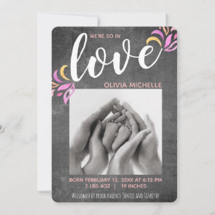 Anúncio Estamos tão apaixonados pela Bebê de Foto do Quadr