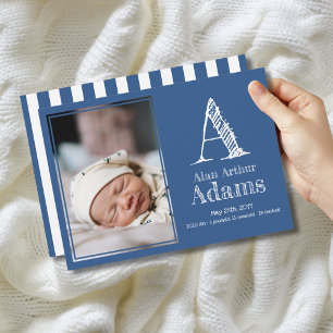 Anúncio Estatísticas de Nascimento do Monograma Moderno   