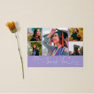 Anúncio Estrelas Cintilantes Lilás Grad Multi Foto Obrigad