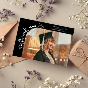 Anúncio Estrelas Excêntricas Foto de Graduação Preta Obrig