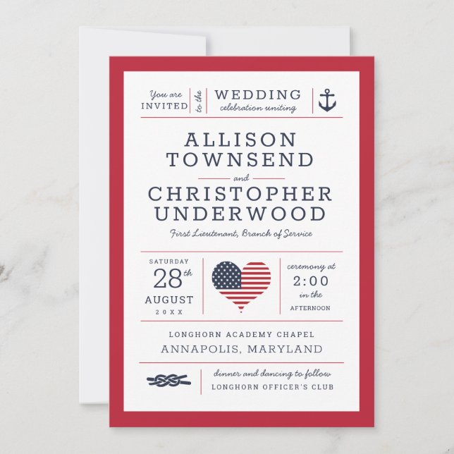 Anúncio Estrelas Patrióticas e Stripes Militares Náuticos (Frente)