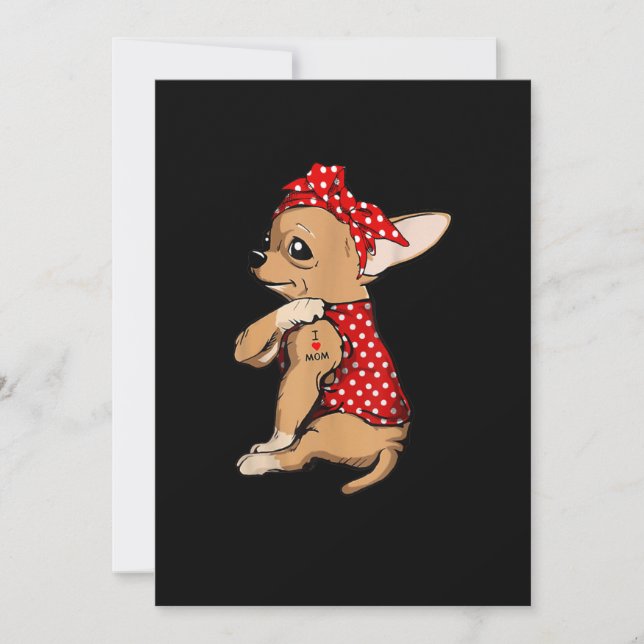 Anúncio Eu Amo Mamãe Tattoo Engraçado Cachorro Chihuahua V (Frente)