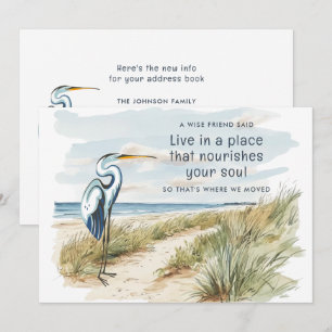 Anúncio Excelente Blue Heron Beach Scene Novo Endereço