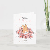 Faire-part naissance lapin photo Florals