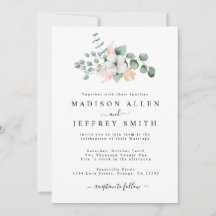 Farmhouse Cotton Eucalyptus Invitation