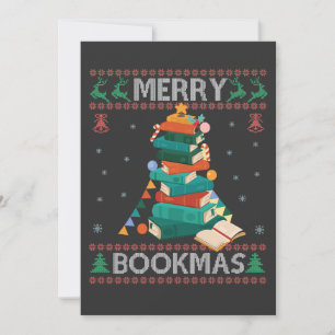 Anúncio Feliz Bookmas Engraçada Biblioteca Ugly Xmas Sweat