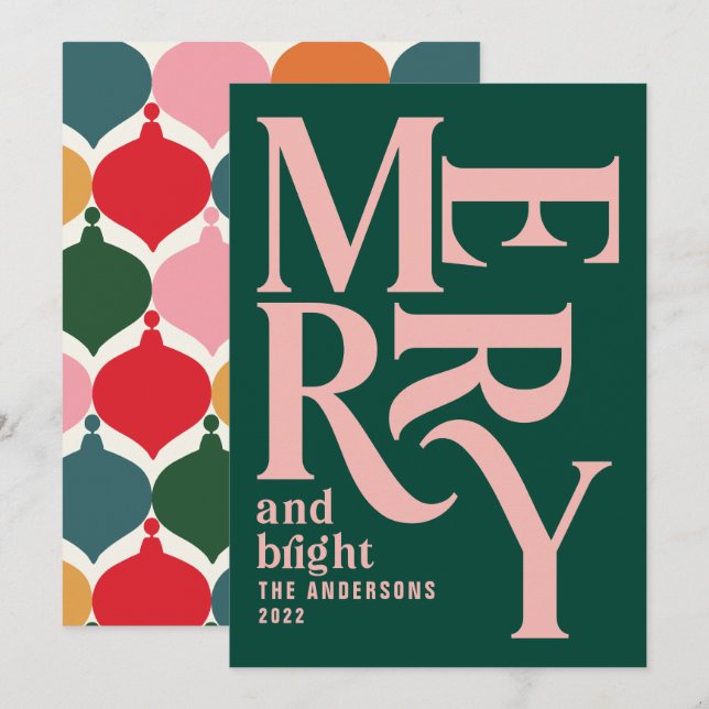 Anúncio Feliz colorida de Natal (Frente/Verso)