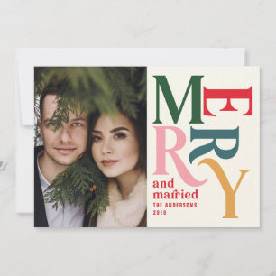 Anúncio Feliz colorida de vintage + foto de Natal casada
