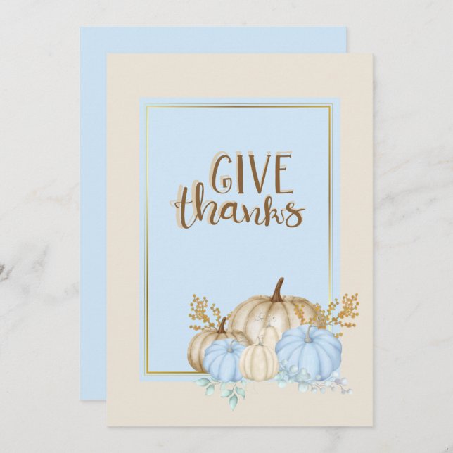 Anúncio feliz de ação de graças (Frente/Verso)