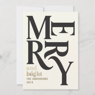 Anúncio Feliz de Natal, preto e creme