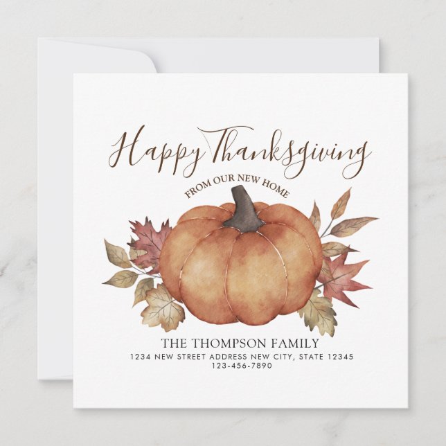 Anúncio Feliz Dia de Ação de Graças Novo Pumpkin Em Casa (Frente)