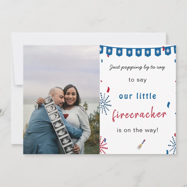 Anúncio Feliz Independência Foto da gravidez do bebê em 4  (Frente)