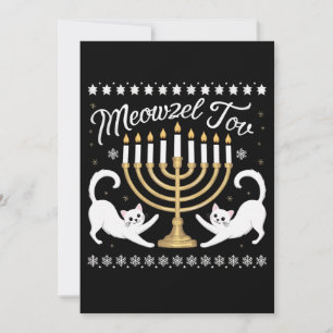 Anúncio Feliz Meowzel Tov Chanukah Hanukkah Suéter Feio Di