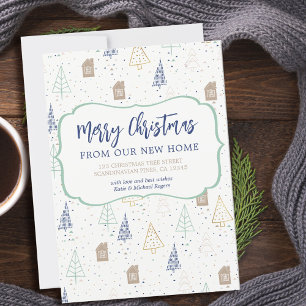 Anúncio Feliz Natal da Floresta Escandinava Nova Casa