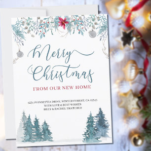 Anúncio Feliz Natal da Nova Floresta de Inverno em Movimen